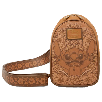 Disney Lilo & Stitch Tonal Stitch Carving Crossbody Sling Bag, Image 1